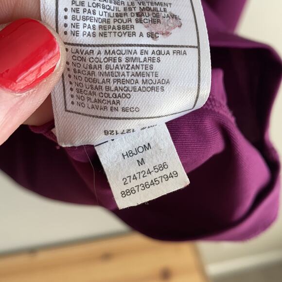 Nike Pro Vneck Fitted Workout Shirt Purple M - Picture 5 of 10